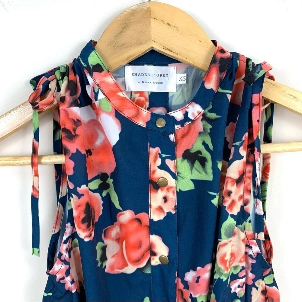 SHADES O F GREY BY MICAH COHEN Romper Womens Extra Small Blue Feminine Romantic - Picture 7 of 9